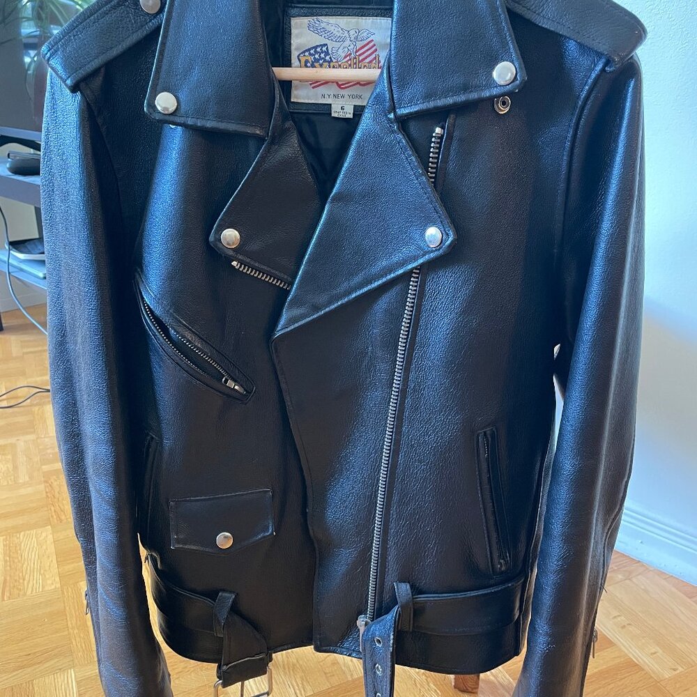 Black leather jacket